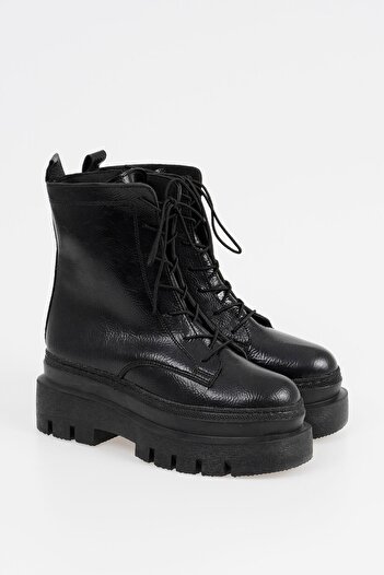 CZ London Γυναικεία Lace Up Boots Platform Ψηλή σόλα