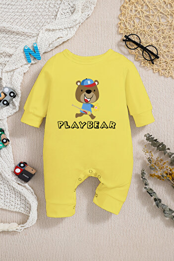 ADABEBEK Baby Boy Style Gamer Bear Printed Jumpsuit - 22295