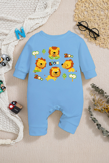 ADABEBEK Baby Boy Jumpsuit - Lion Brotherhood Style, Printed, 22310