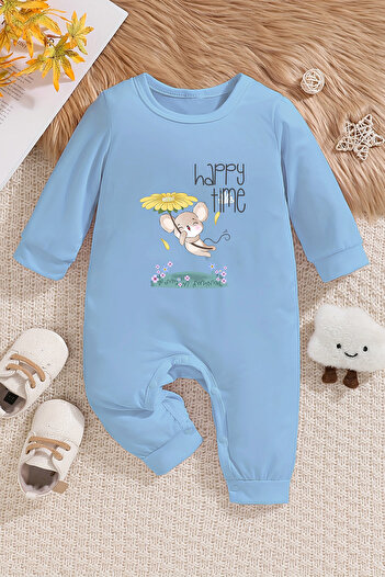 ADABEBEK Happy Time Printed Patterned Baby Jumpsuit - 22364