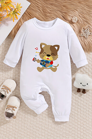 ADABEBEK New Season Baby Rompers - Dog Printed with Snaps from the Bottom 22220