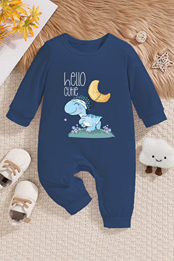 ADABEBEK Baby Boy Turtle Jumpsuit - 100% Cotton, Sleepy 22393