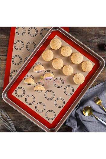 Single Silicone Baking Mat and Sheet Set - Reusable and Non-Stick Pastry Pizza Bread Baking Tray