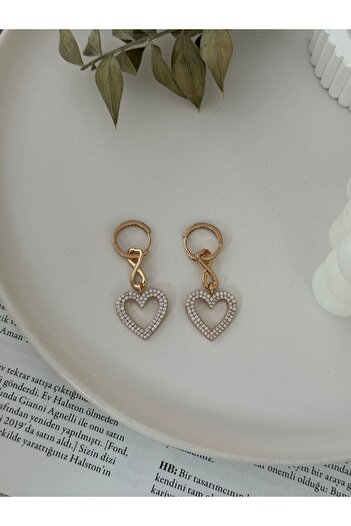 HERCY Xuping Model Zircon Stone Imported Heart Earrings