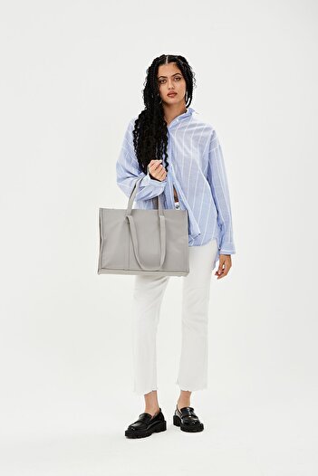 minebag Parachute Fabric Shopper Amelia Women's Handbag Light Gray