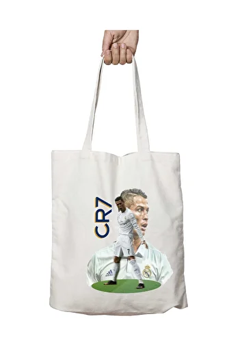 ART HEDİYE Cristiano Ronaldo Cr7 Washable Permanent Shoulder Tote Bag - for Beach and School