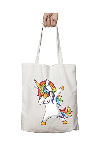 ART HEDİYE Unicorn Rainbow Pattern - Διαρκής και πλενόμενη υφασμάτινη τσάντα ώμου δύο όψεων