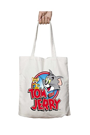 ART HEDİYE TOM AND JERRY - Μόνιμη και πλενόμενη υφασμάτινη τσάντα ώμου δύο όψεων