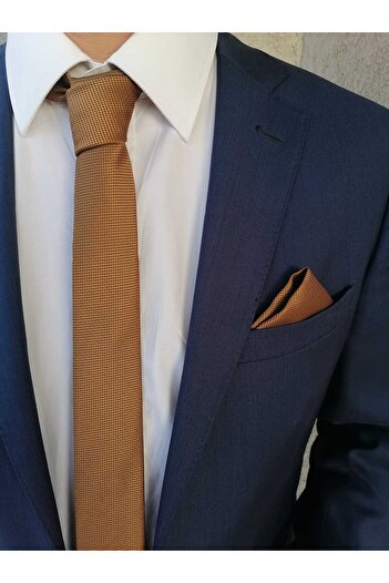 Kravatistan Tan Tie Handkerchief Set 5.5 Cm - K030