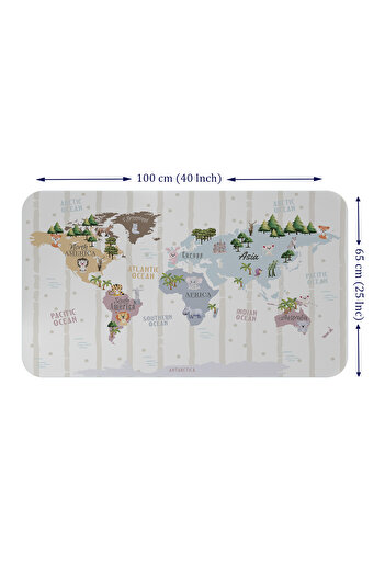 Dropcek eticaret Educational World Map World Atlas Children's and Baby's Room Wall Sticker -60x105-3825