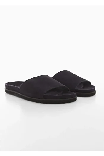 MANGO Man Suede Leather Slippers