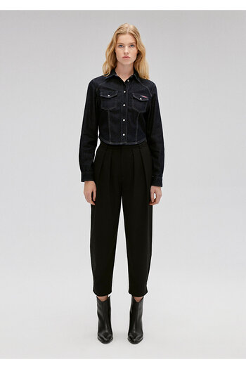 Mavi Pleated Black Carrot Trousers 1010619-900
