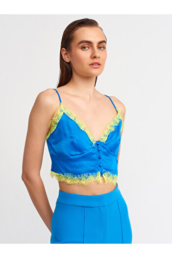 Dilvin 20120 Lace Detailed Crop-saks