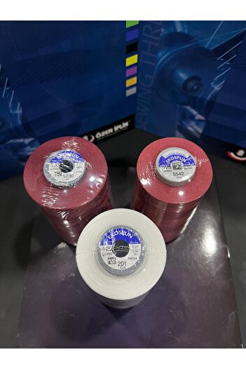 AYHANMAK Set of 3 Sewing Thread 120 No 5000m Polyester Ekospun, High Strength, Ultra Quality