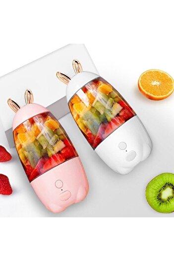 St Morritz Modern Tavşan Kulak Tasarımlı Meyve El Blenderı Usb Şarjlı Taşınabilir Karıştırıcı Shaker 50 Hz Yok
