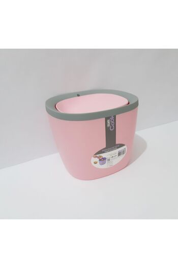 renkli çiçekler Trash Can Countertop Plastic with Swivel Lid Pink Color Mini Trash Can for Home Office