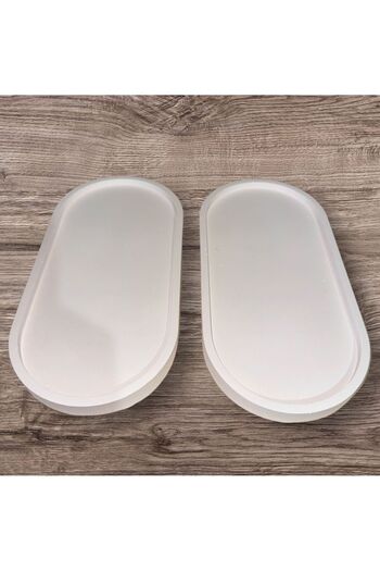 NEELHOME White Concrete Tray - Organizer and Presentation Plate, Bohemian Jewelry Organizer
