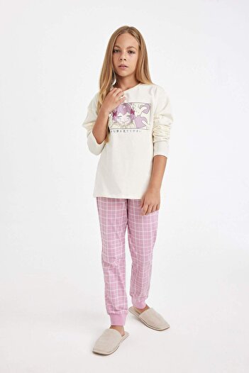 DeFacto Dfc - Girl's Long Sleeve Printed Pajama Set