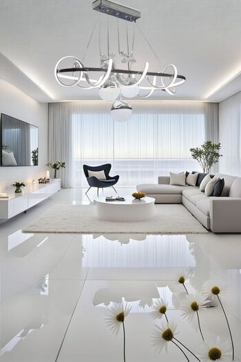 ALDEMO Modern Sarkıt Kıvrımlı Çember 3 Renk PowerLed Krom 3 Toplu Led Avize