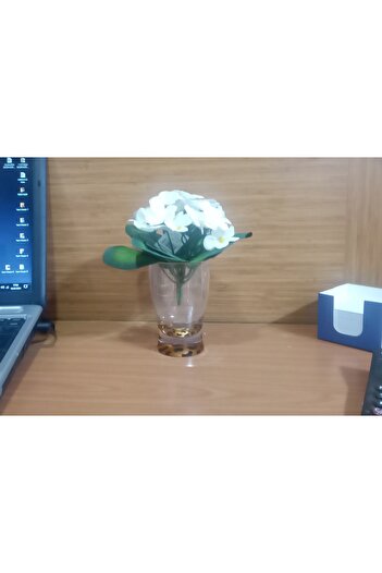 Bosphorus Shpy Flower,White Artificial Flower and Vase Decorative Leopard 6X6X16Cm Gxtr 1030188