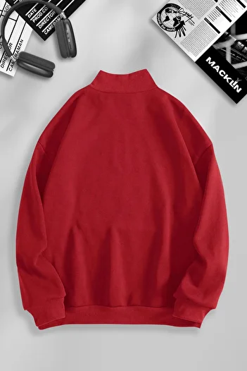macklin Hawkins High School Printed Unisex Basic Pullover Sweatshirt - Half Zipper, Stand Collar