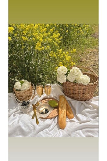 EYPRICH 130*110cm Linen Table Cloth / Picnic Cloth