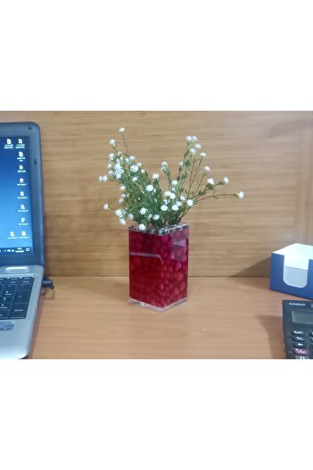 Sia arcnxx ÇİÇEK,BEYAZ YAPAY ÇİÇEK VE VAZO DEKORATİF KALPLİ 7X7X17CM Sn  1022995