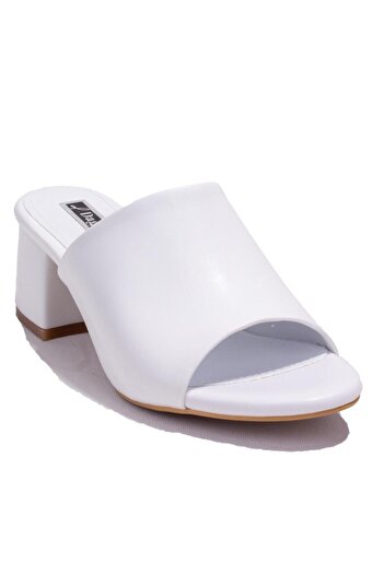 DAGOSTER Dza07-811304 White Classic Heeled Women's Slippers