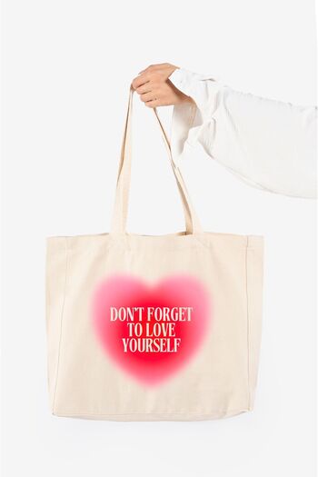 The Lycos Love Yourself" Canvas Tote Shoulder And Beach Bag