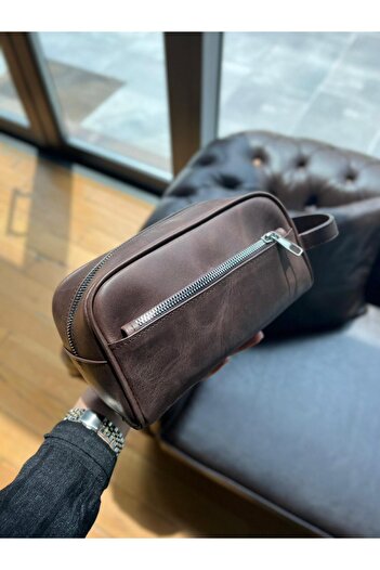 MFT Leather Design Vineda Khaki Leather Handbag - Tiguan Brown 5696