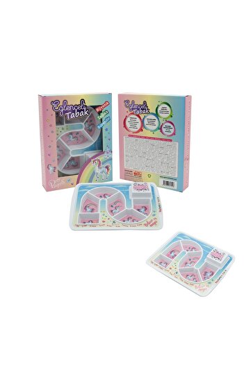 DERELİ MATBAA Baby Child Feeding Plate Surprise Fun Plate 23X30.5X3Cm Turkish Patent