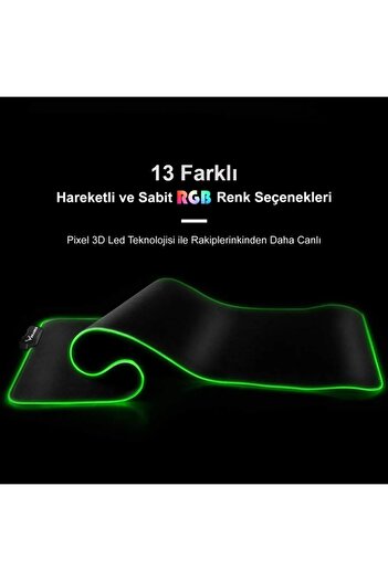 Xrades Rgb Mousepad 80x30 cm 13 διαφορετικές λειτουργίες χρώματος Αδιάβροχο Gamer Gaming Xl Mausepad