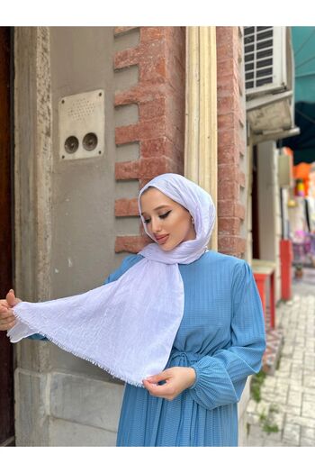 shalby Bamboo Crash Shawl Hijab White