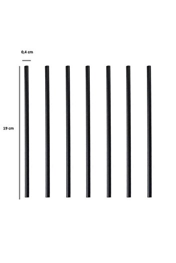 Yusuf Dirik YD Party Supplies Siyah Ince Kokteyl Pipeti Kıl Pipet 300 Adet 19 Cm 4 Mm