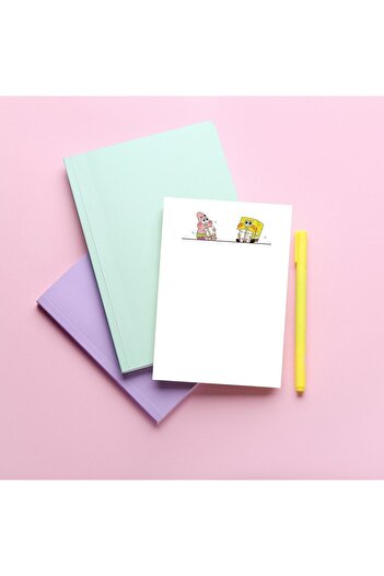 Pine Note Sponge Bob And Patrick Patterned Planner/to Do List Notebook Memopad Notepad A6