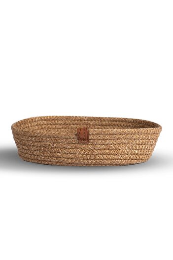 KAAN HOME TEKSTİL Kaan Home - Oval Jute Bread Basket, Hand Woven
