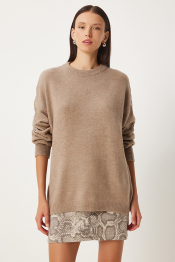 Happiness İstanbul Dámský svetr Soft Mink Knitwear Oversize - Fn03336