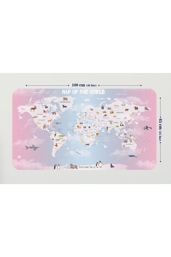 Dropcek eticaret Educational World Map Wall Sticker for Kids and Baby - 60x105-3801