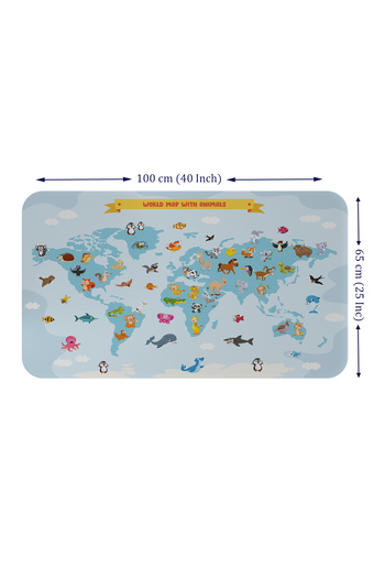 Dropcek eticaret Educational World Map Wall Sticker for Kids and Baby - 60x105-3791
