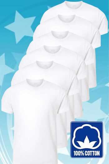 Tezzgelsin Set of 6 100% Cotton Crew Neck Undershirts for Boys