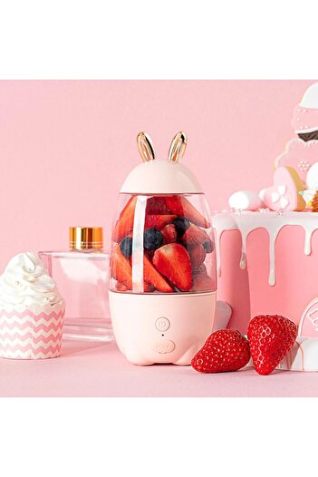 St Morritz Modern Tavşan Kulak Tasarımlı Meyve El Blenderı Usb Şarjlı Taşınabilir Karıştırıcı Shaker 50 Hz Yok