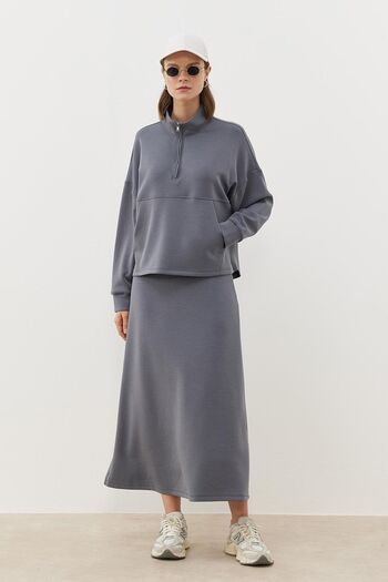 Tailors Room Gray Modal Skirt