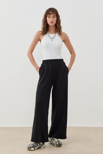 Tailors Room Black Modal Palazzo Trousers