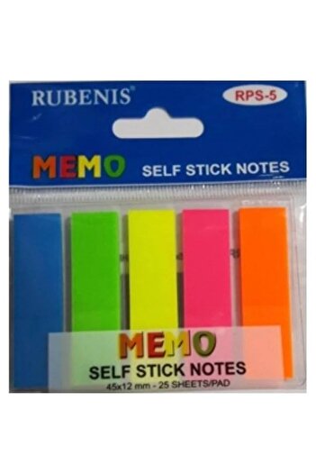 Rubenis Memo Rps-5 Adhesive Film Index Adhesive Bookmark 12X45 mm 6 Pieces