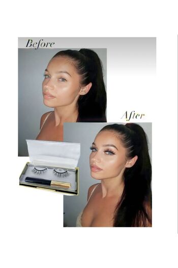 EBMER Eyeliner Hediyeli Manyetik Mıknatıslı Doğal Ipek Takma Kirpik