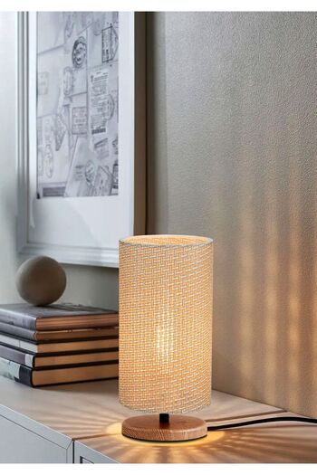 HOMİNG Original Wicker Headboard - Wooden Design Lampshade