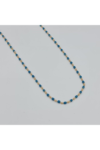 SE Jewellery Rose Xupıng Mavi Boncuklu 60 Cm Kolye