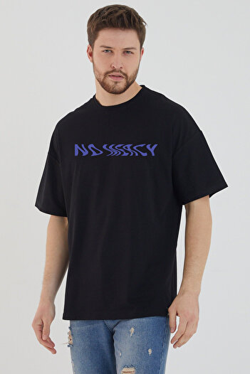 DEEPSENCE Black Unisex Oversize Nomearcy - Back Printed