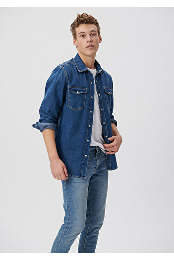 Mavi Rio Dark Blue Vintage Jean Shirt Fitted 0295785620