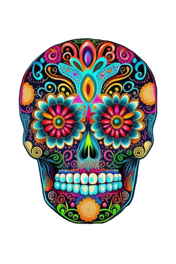 MegaSticker Autocolant cu craniu colorat 13x8 cm - mașină, motocicletă, cască, laptop, sticlă